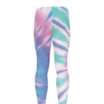 Teal And Pink Tie Dye Print Men's leggings