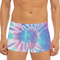 Teal And Pink Tie Dye Print Men's Short Boxer Briefs