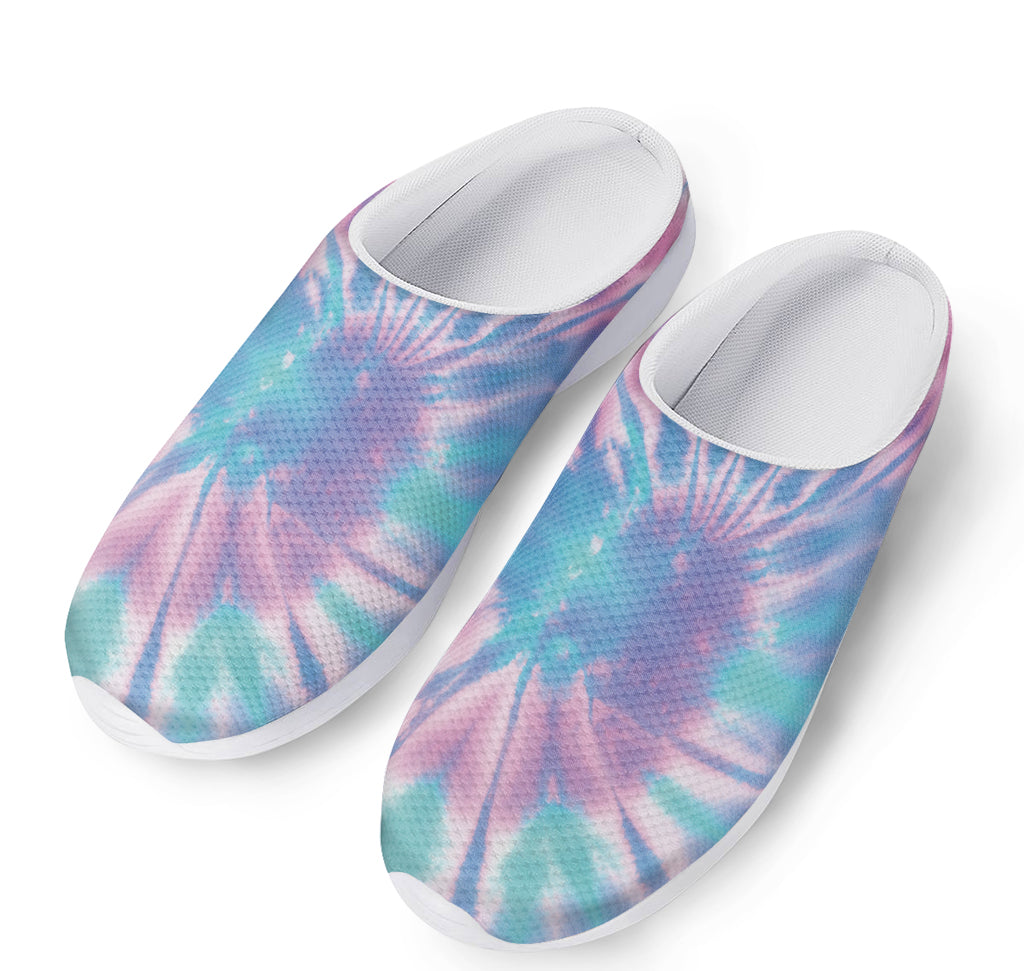 Teal And Pink Tie Dye Print Mesh Casual Shoes