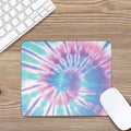Teal And Pink Tie Dye Print Mouse Pad