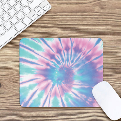 Teal And Pink Tie Dye Print Mouse Pad