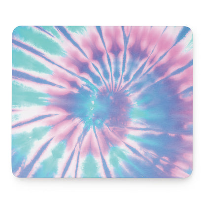 Teal And Pink Tie Dye Print Mouse Pad