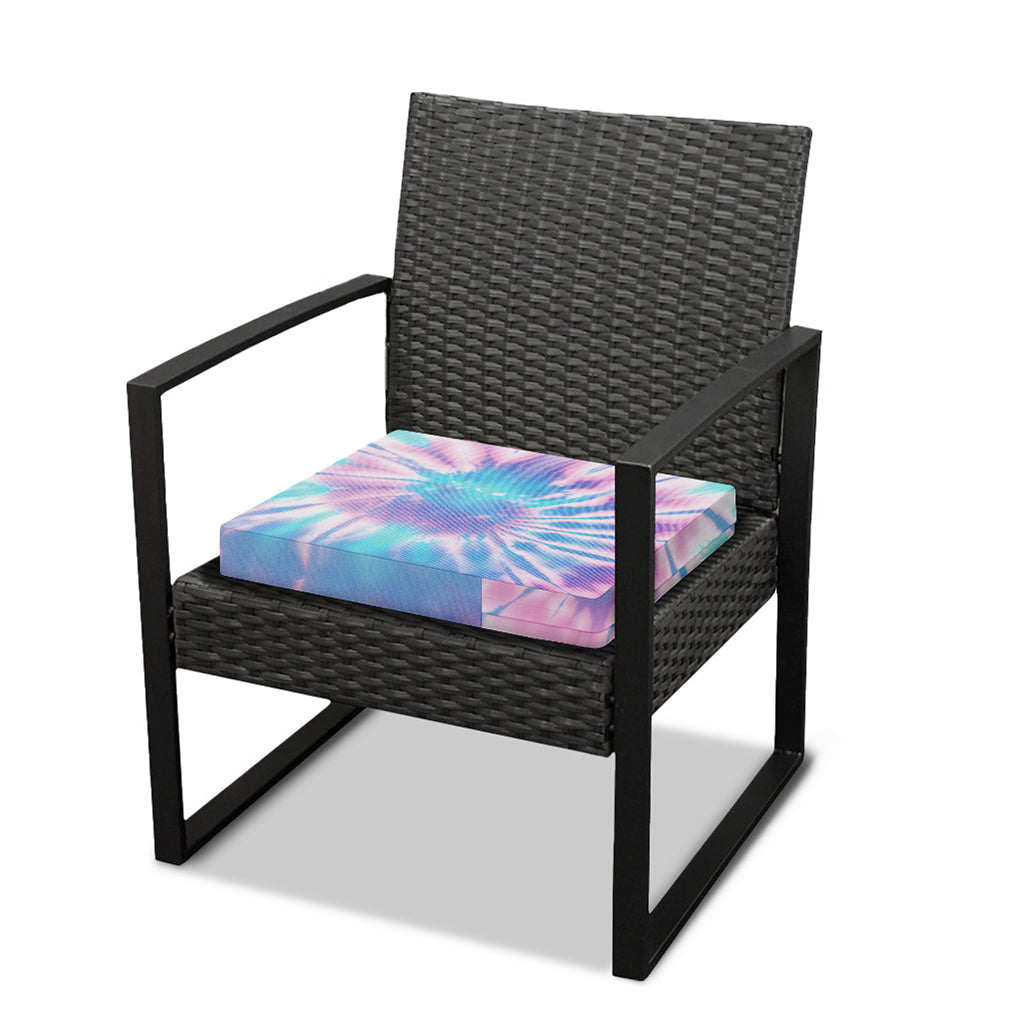 Teal And Pink Tie Dye Print Outdoor Seat Cushion Cover