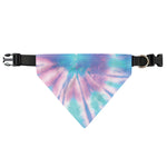 Teal And Pink Tie Dye Print Over The Collar Dog Bandana