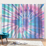 Teal And Pink Tie Dye Print Pencil Pleat Curtains