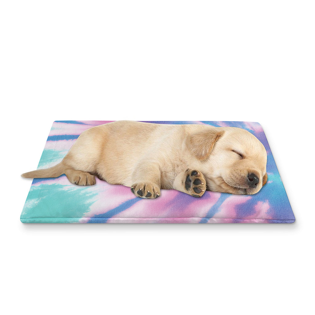 Teal And Pink Tie Dye Print Pet Cooling Mat Cover