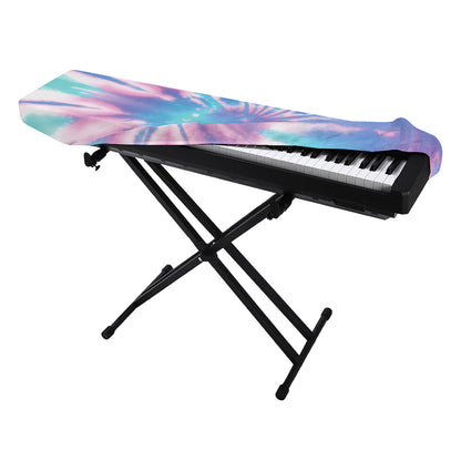 Teal And Pink Tie Dye Print Piano Keyboard Cover