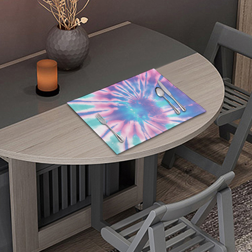 Teal And Pink Tie Dye Print Placemat