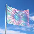 Teal And Pink Tie Dye Print Polyester Flag