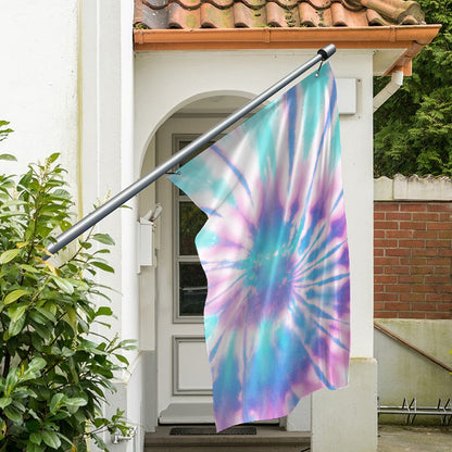 Teal And Pink Tie Dye Print Polyester Flag