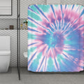 Teal And Pink Tie Dye Print Polyester Shower Curtain