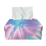 Teal And Pink Tie Dye Print Rectangle Tissue Box Cover