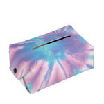 Teal And Pink Tie Dye Print Rectangle Tissue Box Cover