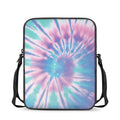 Teal And Pink Tie Dye Print Rectangular Crossbody Bag