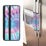 Teal And Pink Tie Dye Print Refrigerator Handle Covers