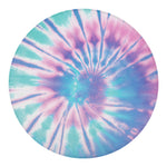Teal And Pink Tie Dye Print Round Blanket