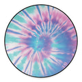 Teal And Pink Tie Dye Print Round Floor Mat