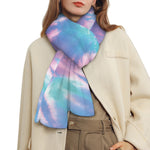 Teal And Pink Tie Dye Print Scarf