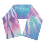 Teal And Pink Tie Dye Print Scarf