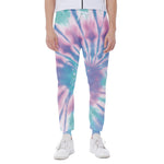 Teal And Pink Tie Dye Print Scuba Joggers