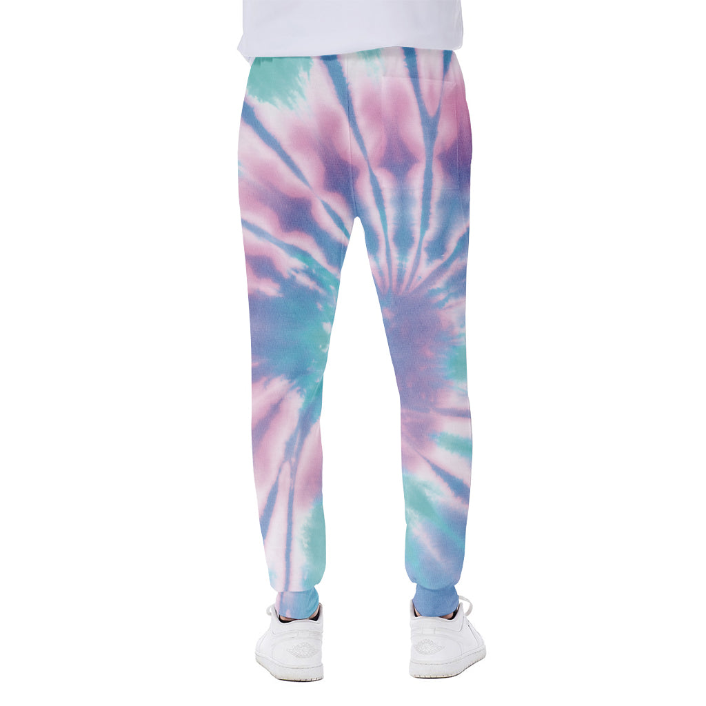 Teal And Pink Tie Dye Print Scuba Joggers