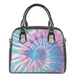 Teal And Pink Tie Dye Print Shoulder Handbag