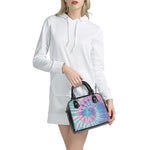 Teal And Pink Tie Dye Print Shoulder Handbag