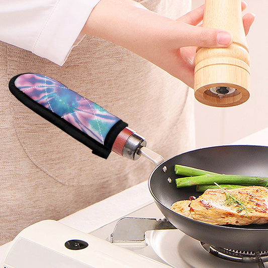 Teal And Pink Tie Dye Print Skillet Handle Cover