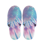 Teal And Pink Tie Dye Print Slippers
