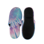 Teal And Pink Tie Dye Print Slippers