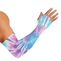 Teal And Pink Tie Dye Print Sun Protection Arm Sleeves