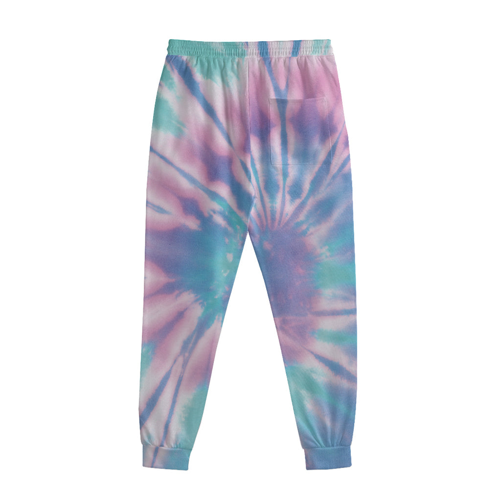 Teal And Pink Tie Dye Print Sweatpants