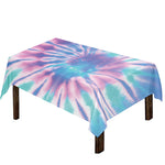 Teal And Pink Tie Dye Print Tablecloth