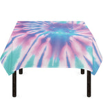 Teal And Pink Tie Dye Print Tablecloth