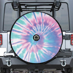 Teal And Pink Tie Dye Print Tire Cover With Camera Hole
