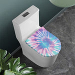 Teal And Pink Tie Dye Print Toilet Lid Cover