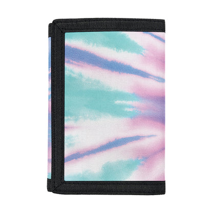 Teal And Pink Tie Dye Print Trifold Wallet