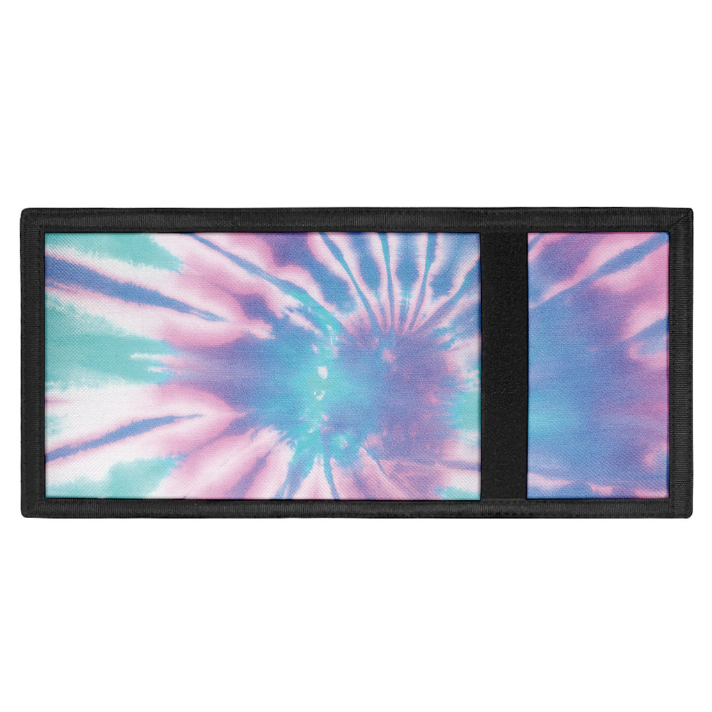 Teal And Pink Tie Dye Print Trifold Wallet