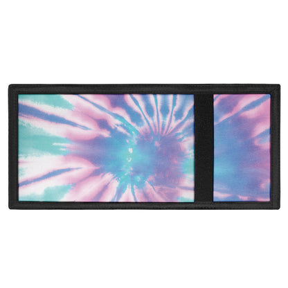 Teal And Pink Tie Dye Print Trifold Wallet