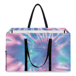 Teal And Pink Tie Dye Print Utility Tote Bag