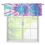 Teal And Pink Tie Dye Print Window Valance