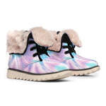 Teal And Pink Tie Dye Print Winter Boots