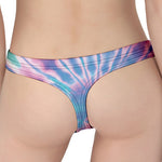 Teal And Pink Tie Dye Print Women's Thong