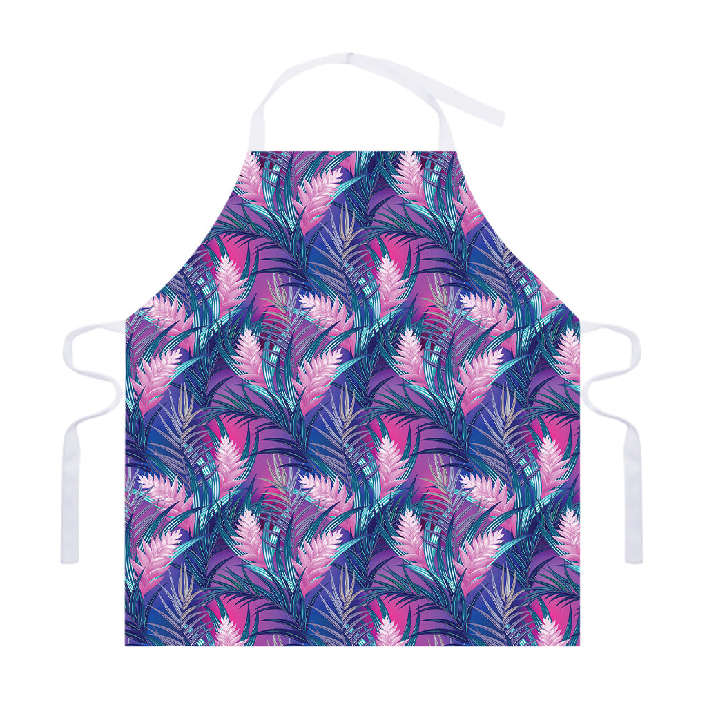 Teal And Pink Tropical Floral Print Adjustable Apron