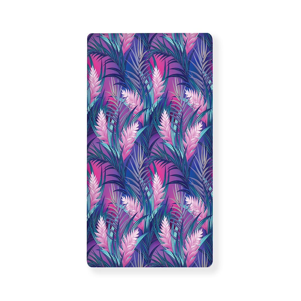 Teal And Pink Tropical Floral Print Baby Crib Sheet