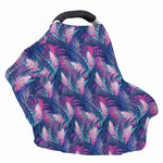 Teal And Pink Tropical Floral Print Baby Seat Cover