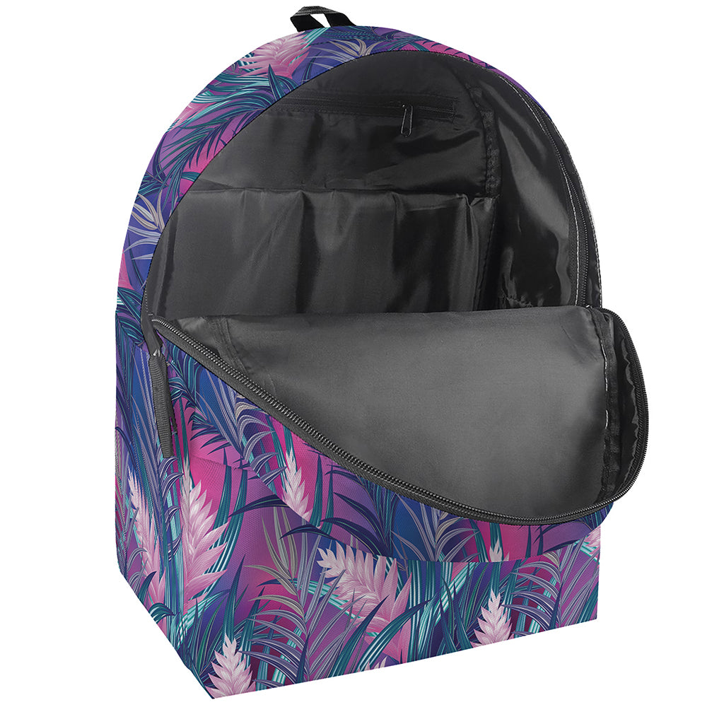 Teal And Pink Tropical Floral Print Backpack