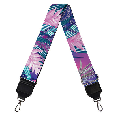 Teal And Pink Tropical Floral Print Bag Strap