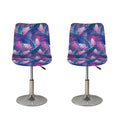 Teal And Pink Tropical Floral Print Bar Stool Covers