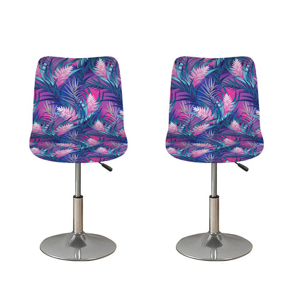 Teal And Pink Tropical Floral Print Bar Stool Covers